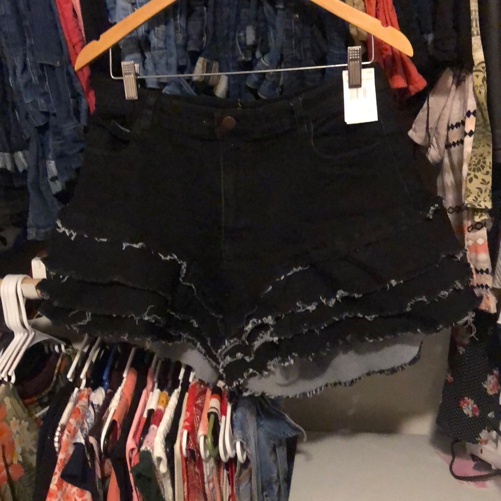 NWT denim raw hem shorts